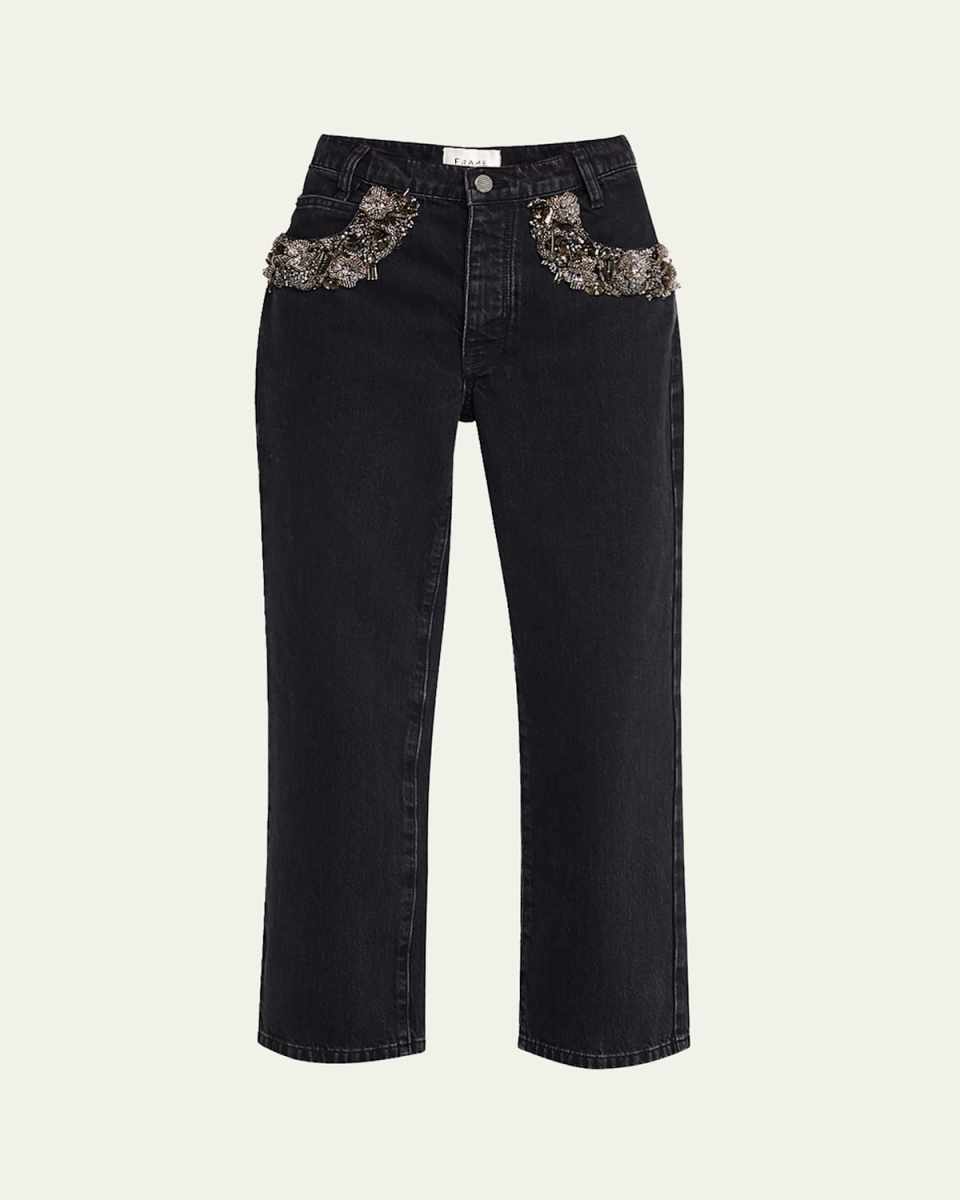 The Beaded Straight Jeans